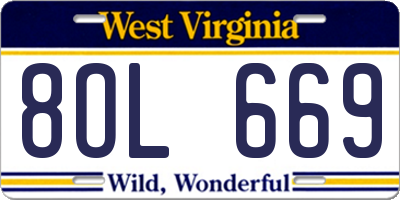 WV license plate 8OL669