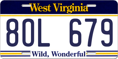 WV license plate 8OL679