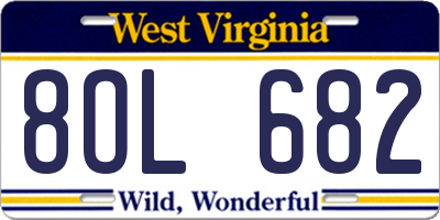 WV license plate 8OL682