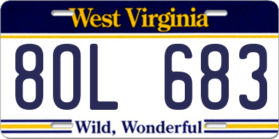 WV license plate 8OL683