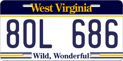 WV license plate 8OL686