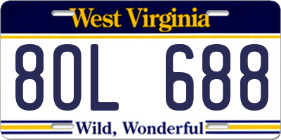 WV license plate 8OL688