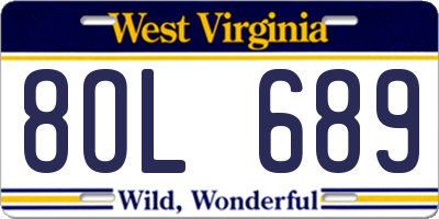 WV license plate 8OL689