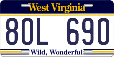 WV license plate 8OL690