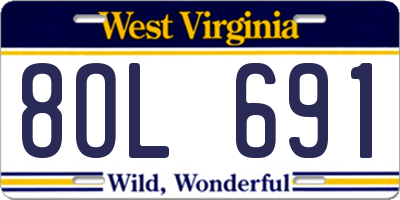 WV license plate 8OL691