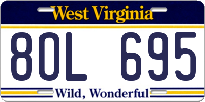 WV license plate 8OL695