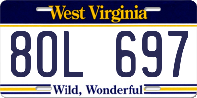 WV license plate 8OL697