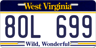 WV license plate 8OL699