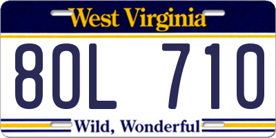 WV license plate 8OL710