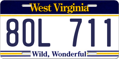 WV license plate 8OL711