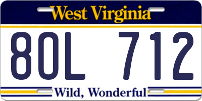 WV license plate 8OL712
