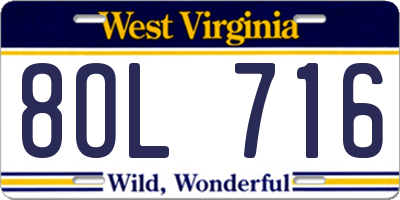 WV license plate 8OL716