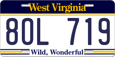 WV license plate 8OL719