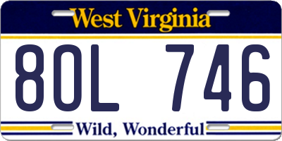 WV license plate 8OL746