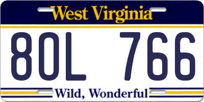 WV license plate 8OL766