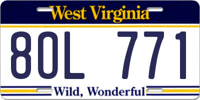WV license plate 8OL771