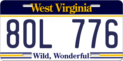 WV license plate 8OL776