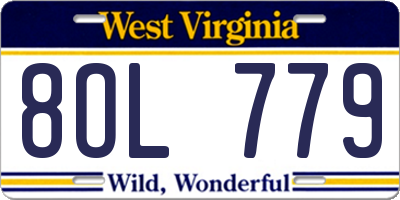 WV license plate 8OL779