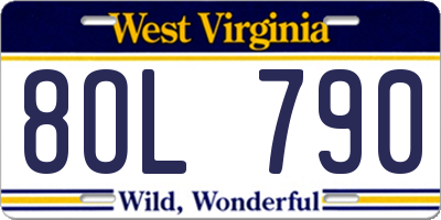 WV license plate 8OL790