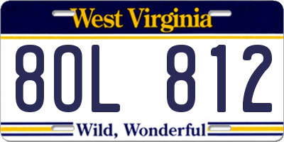 WV license plate 8OL812