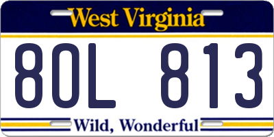 WV license plate 8OL813