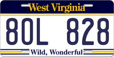 WV license plate 8OL828