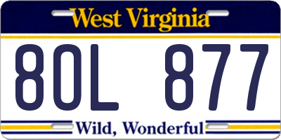 WV license plate 8OL877