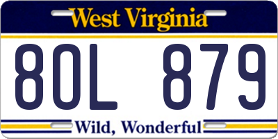 WV license plate 8OL879