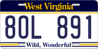 WV license plate 8OL891