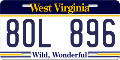 WV license plate 8OL896