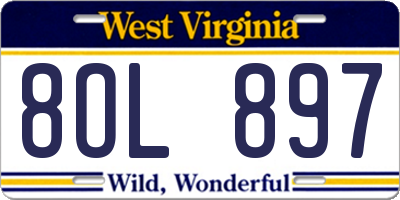 WV license plate 8OL897
