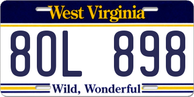 WV license plate 8OL898
