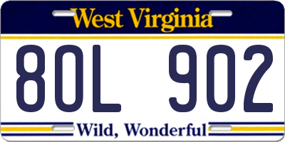 WV license plate 8OL902