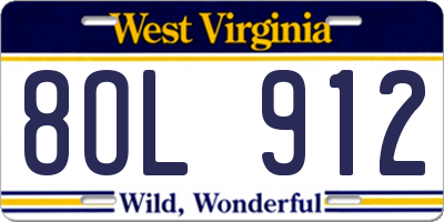 WV license plate 8OL912