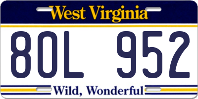 WV license plate 8OL952