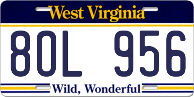 WV license plate 8OL956