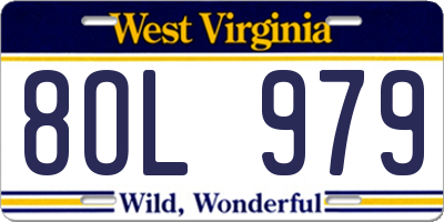 WV license plate 8OL979