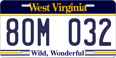 WV license plate 8OM032