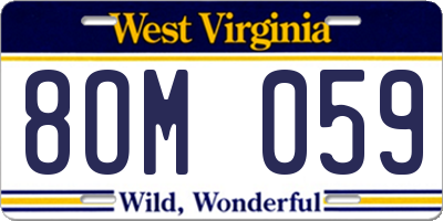 WV license plate 8OM059