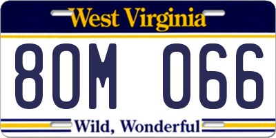 WV license plate 8OM066