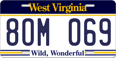 WV license plate 8OM069