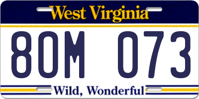 WV license plate 8OM073