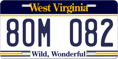 WV license plate 8OM082