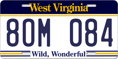 WV license plate 8OM084
