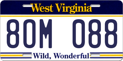 WV license plate 8OM088
