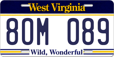 WV license plate 8OM089