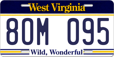 WV license plate 8OM095