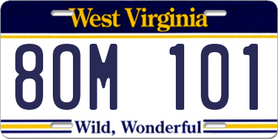 WV license plate 8OM101
