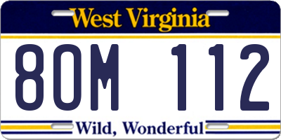WV license plate 8OM112