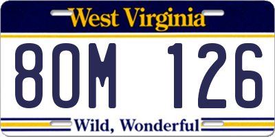 WV license plate 8OM126